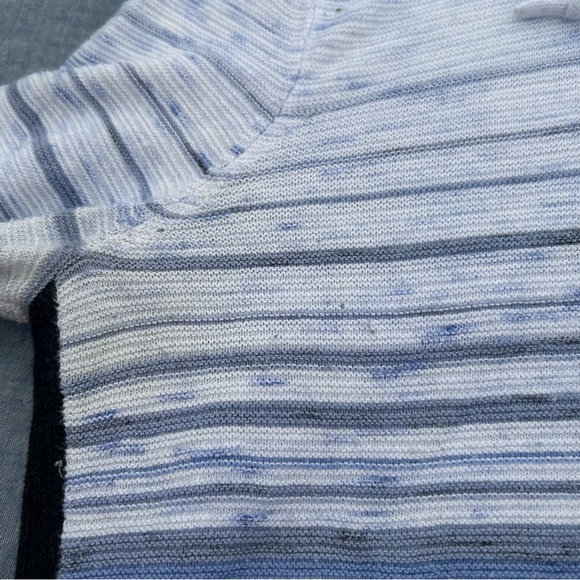 T by Talbots Shades Blue Horizontal Striped Cowl Neck Pullover Sweater Size PS - Picture 2 of 4